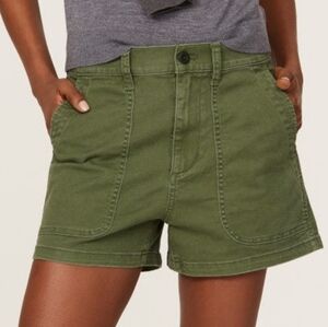 Madewell High Waisted Perfect Military Twill Green Shorts NWT